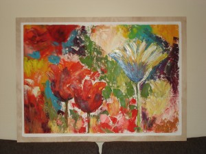 Blütenrausch   55 x 75 cm   Öl auf Papier / Holz